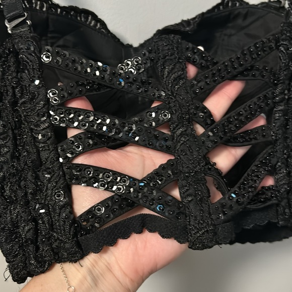 🏷️ SALE 🏷️ Mina Handmade Black Beaded Bustier - Picture 5 of 10